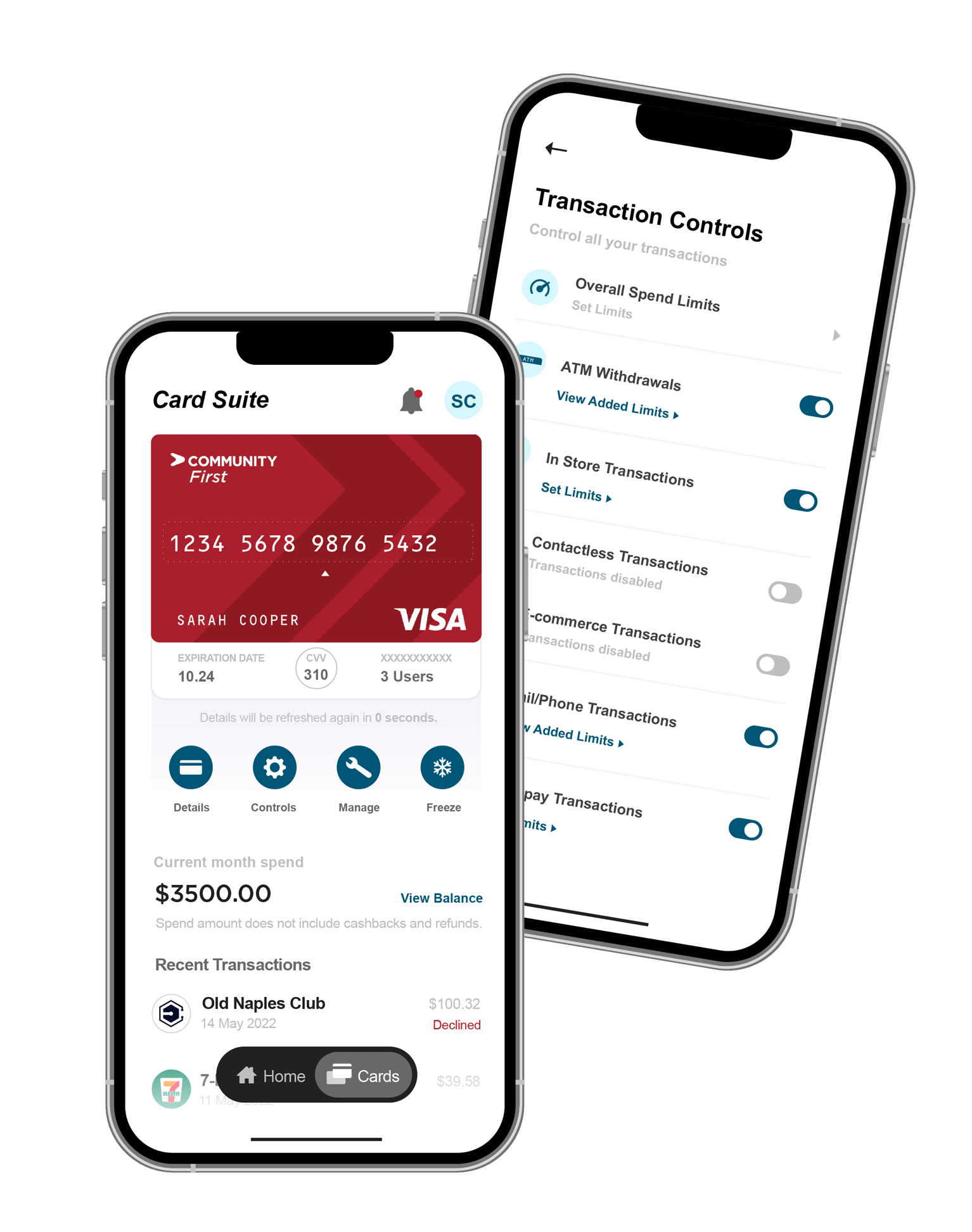 Card Suite lets you manage your payment cards from your mobile device
